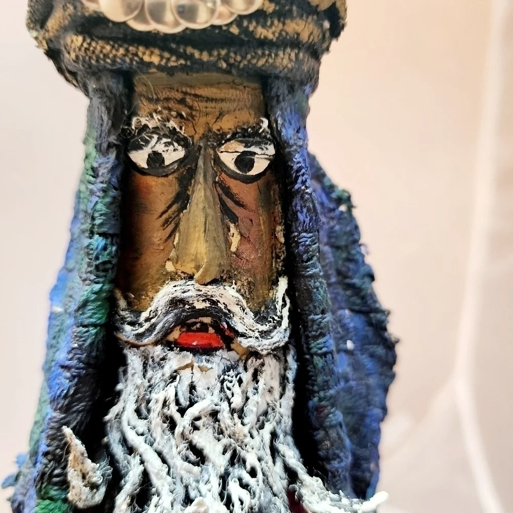 Vintage Wiseman Christmas Nativity Replacement Wine Bottle Fabric Handmade EUC